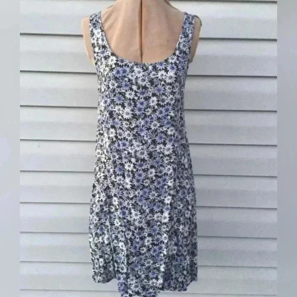 NWT Vintage American Eagle blue floral mini slip dress - Picture 2 of 7